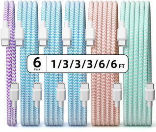 6 Pack USB-C to USB-C Cable